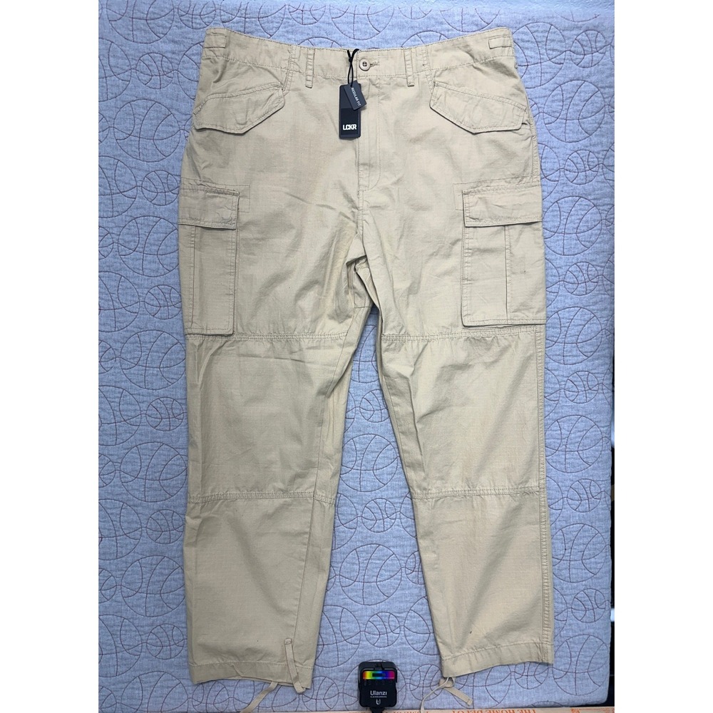 LCKR Cargo Pants Tan Regular Fit Ripstop LMWP057 / Men's 3XL